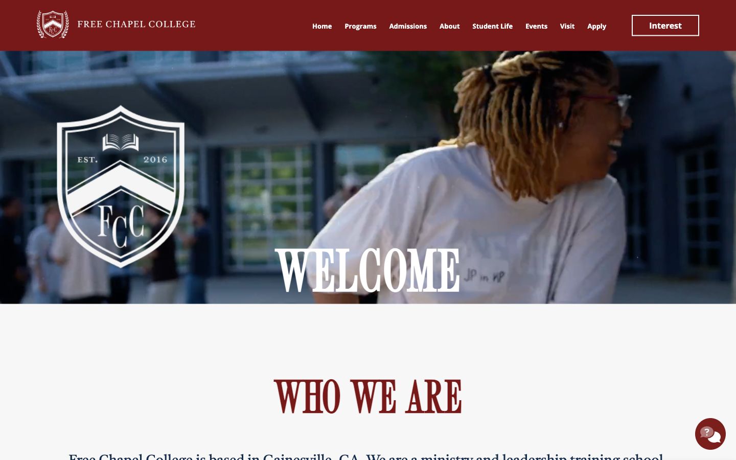 Free Chapel College website